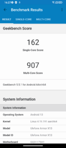 Vergleich Ulefone Armor X13 Geekbench5