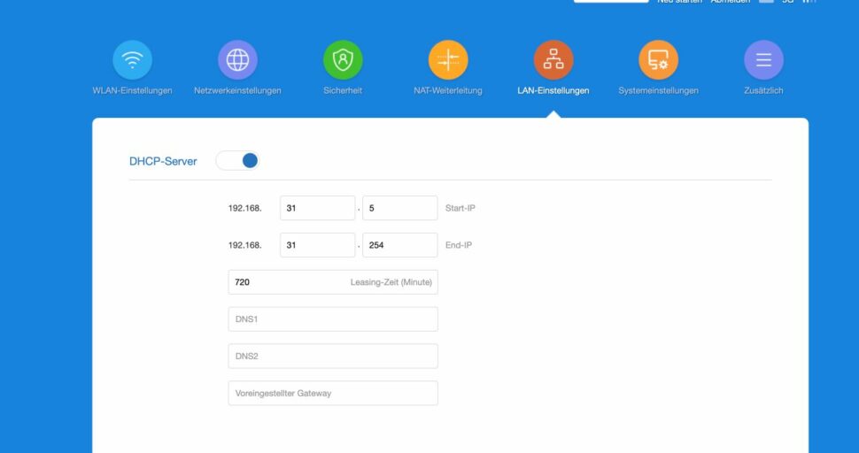 Xiaomi 5G CPE Pro User Interface 7