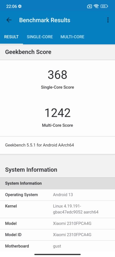 Test Poco C65 geekbench5