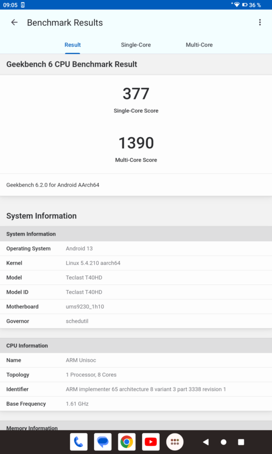 Teclast T40HD Geekbench 6 5