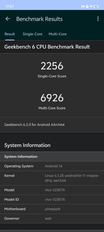 Vivo iQOO 12 Geekbench 6