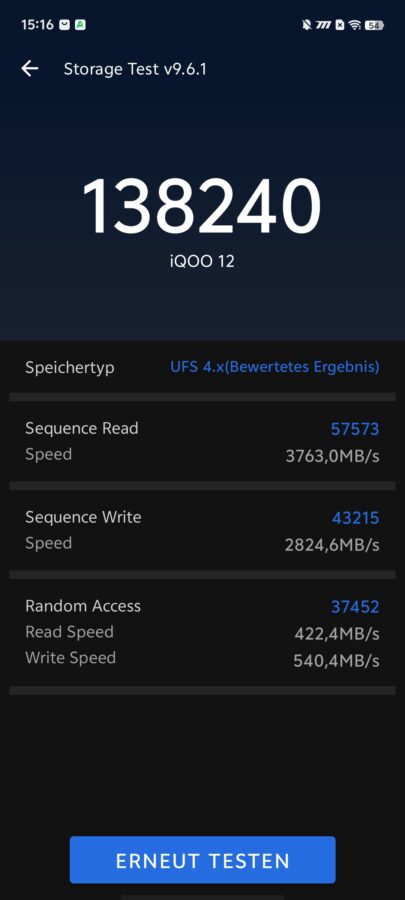 Vivo iQOO 12 Storage Antututest