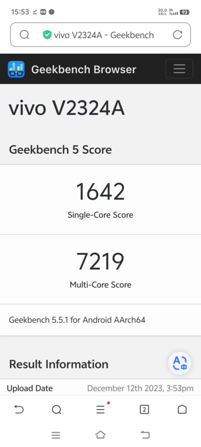 Vivo X100 Pro Benchmark geekbench 5