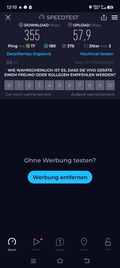 Vivo X100 Pro Konnektivitaet 5g speedtest