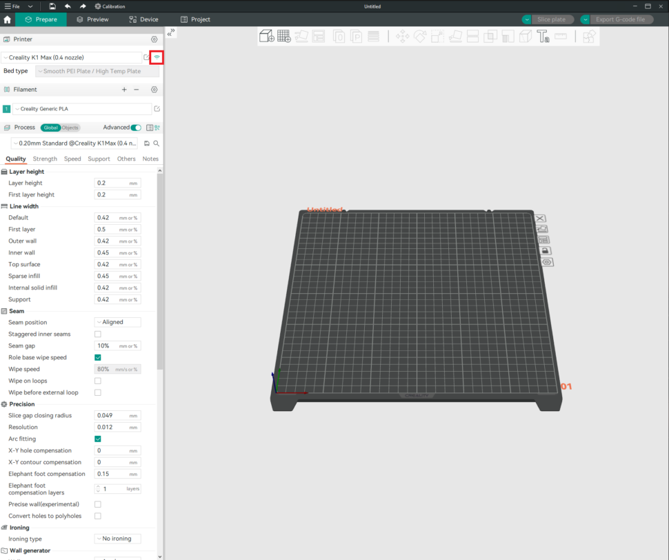 Creality Ender 3 V3 KE OrcaSlicer 1