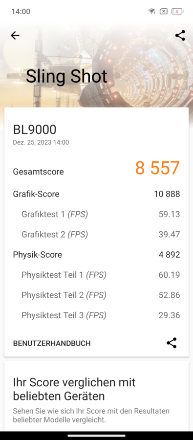 Blackview BL9000 Test 3DMark Slingshot