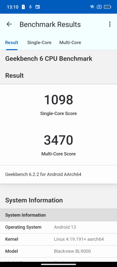 Blackview BL9000 Test Geekbench 6