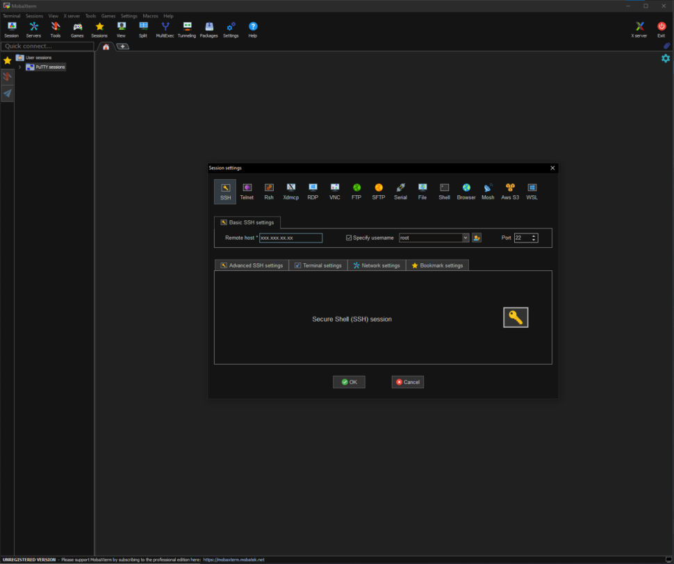 MobaXterm Session einrichten 3