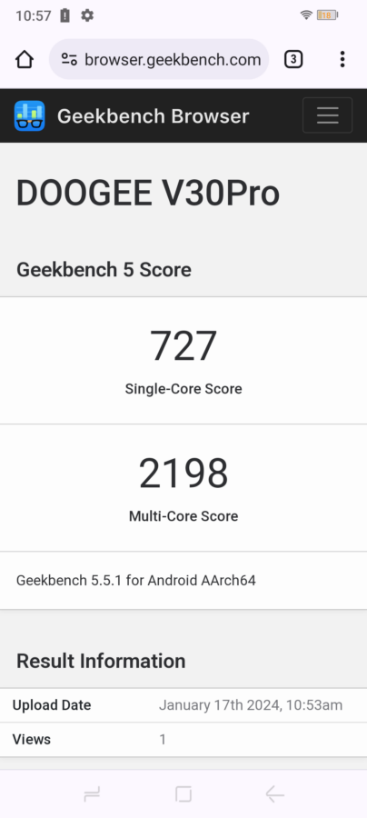 Doogee V30 Pro Geekbench 5