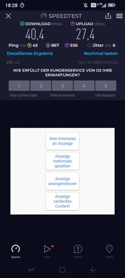 Doogee V30 Pro Speedtest Mobile Daten