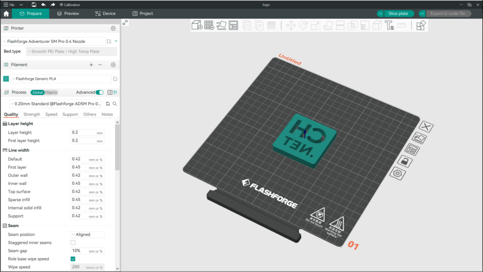 Orca for Flashforge Adventruer 5m Pro 1