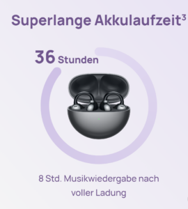 Huawei FreeClip Akkulaufzeit