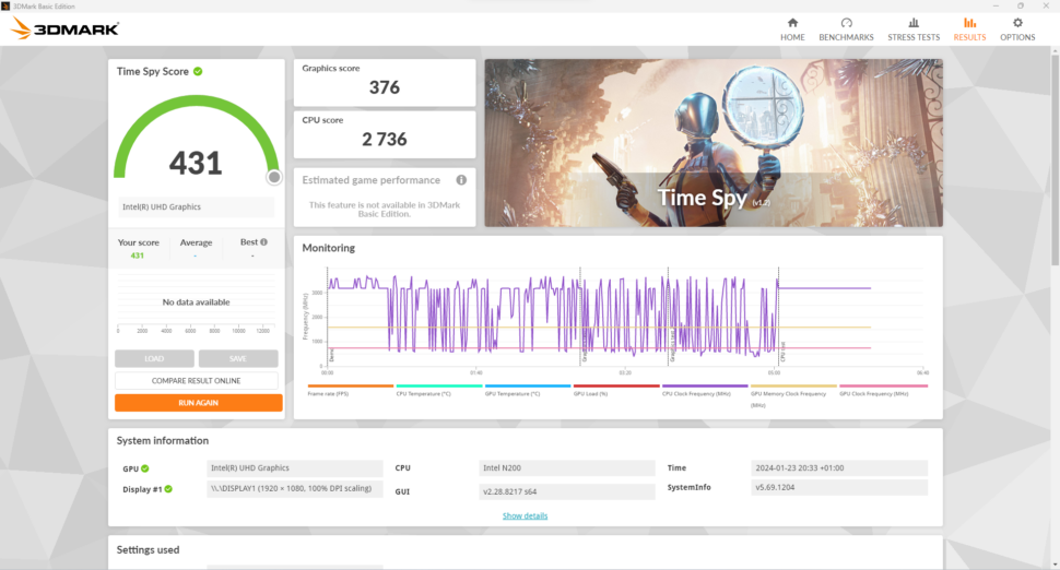 Minixtec M1 3DMark Timespy