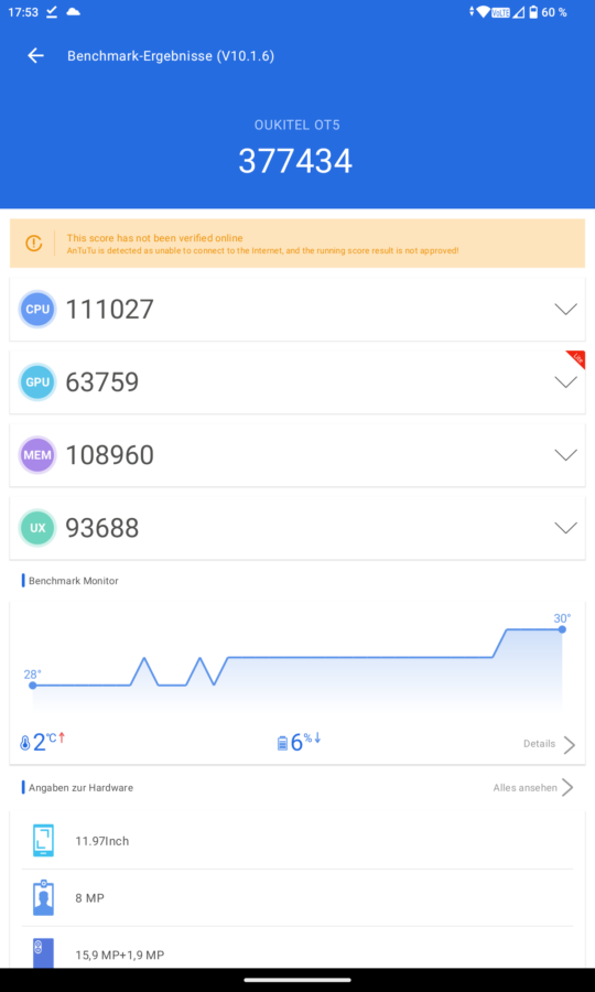 Oukitel OT5 Test Apps Benches 2