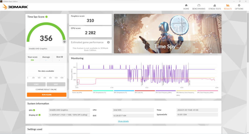 Ouvis S1 Mini PC 3DMark Timespy