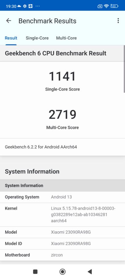 Redmi Note 13 proplus geekbench6