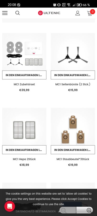 Ultenic MC1 App Einrichtung und Zubehoer 24