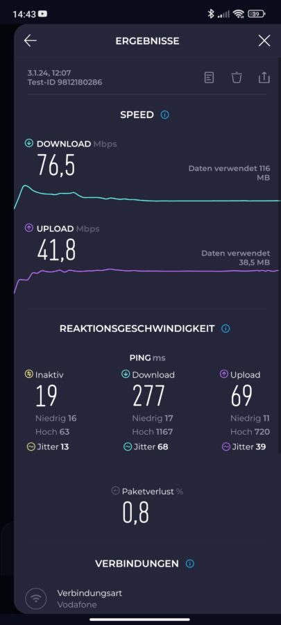 WLAN Test Geschwindigkeit 2