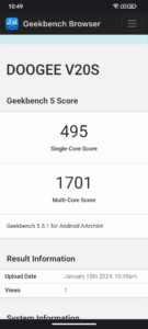 doogee v20s geekbench5