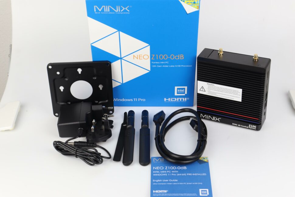 Minix Z100 0dB Mini PC Lieferumfang