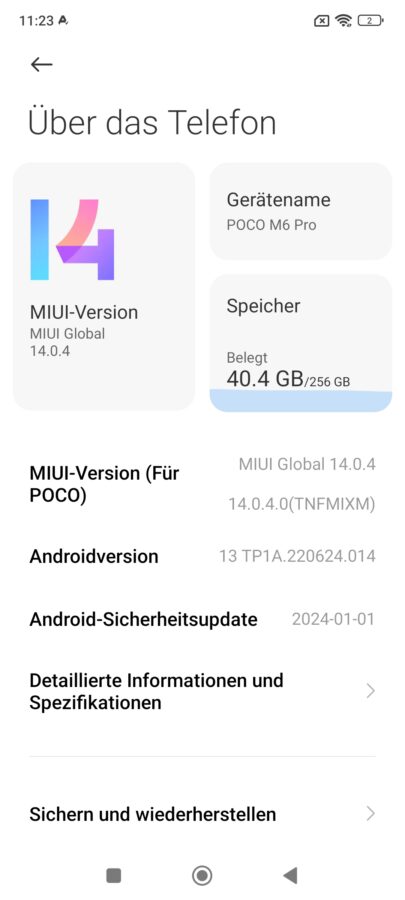 Screenshot Poco m6 pro system 8