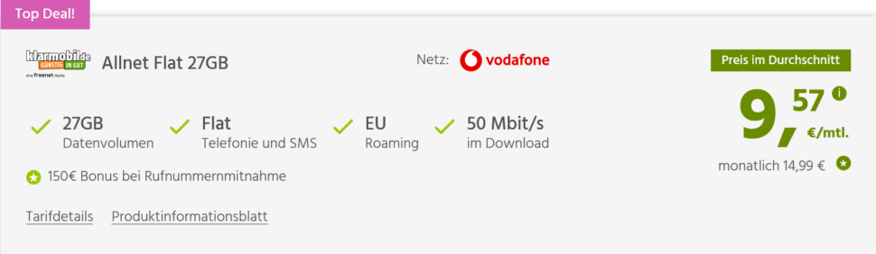 Klarmobil 27GB LTE