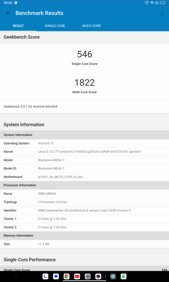 Blackview Mega 1 Geekbench 5