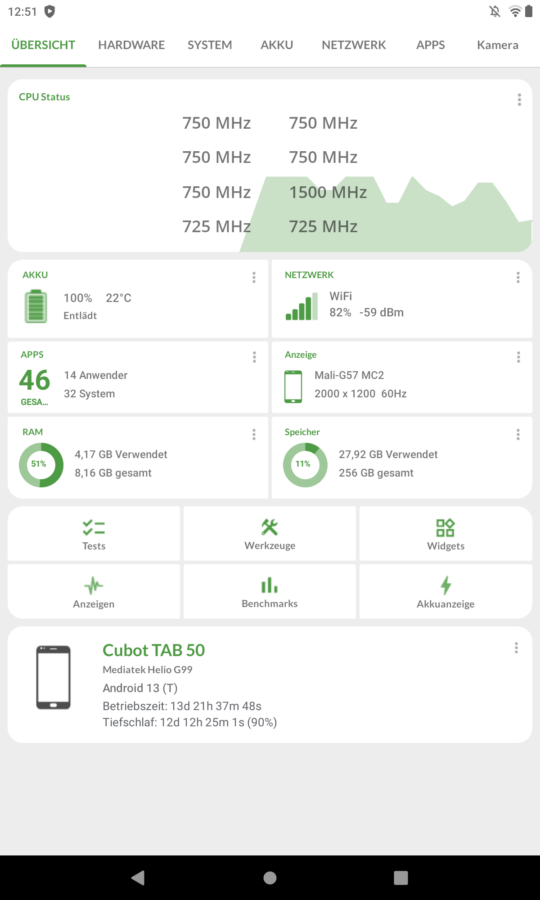 Cubot Tab 50 Display 3