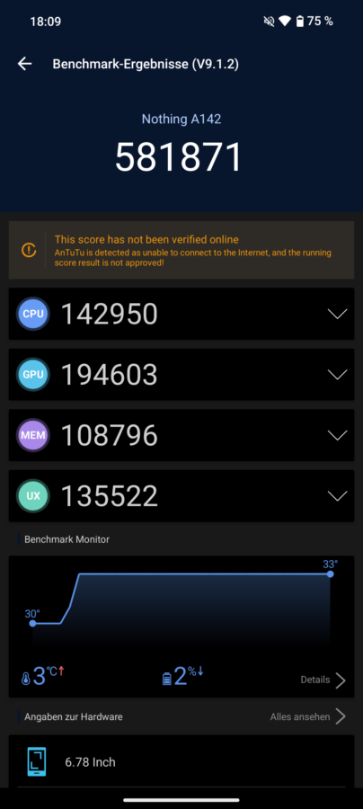 Nothing Phone 2a Test Screenshot AnTuTu v9