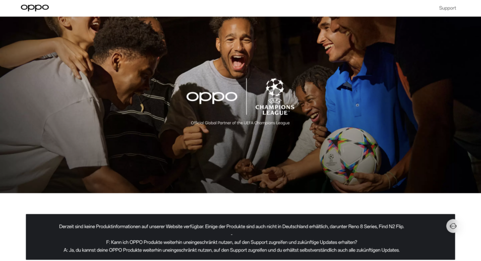 Oppo DE Website aktuell