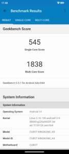 cubot kingkong ax geekbench5