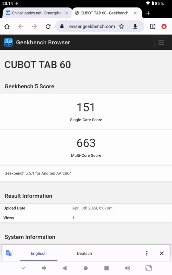 Cubot Tab 60 Leistung 1