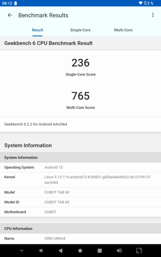 Cubot Tab 60 Leistung 3