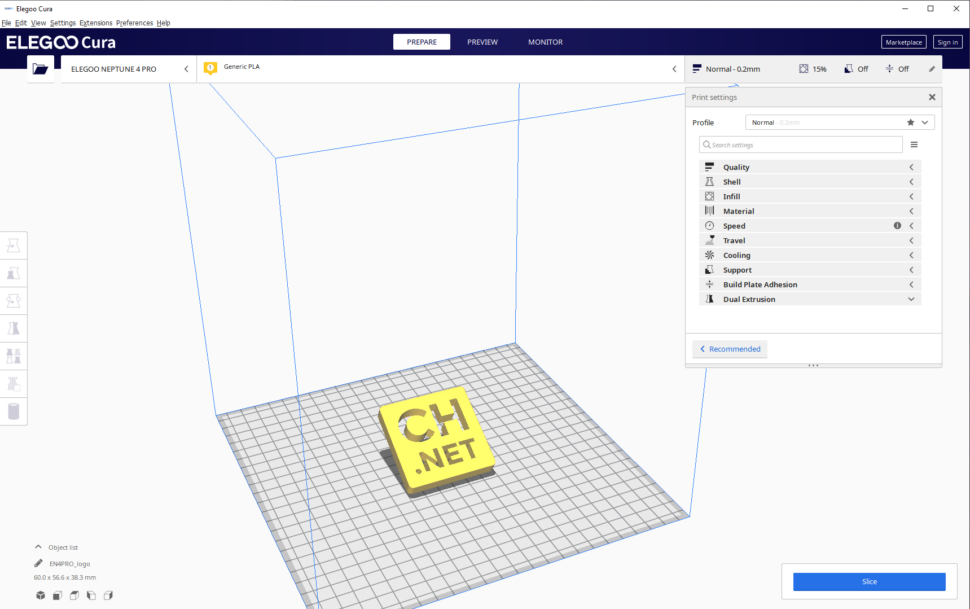 Elegoo Neptune 4 Pro Cura