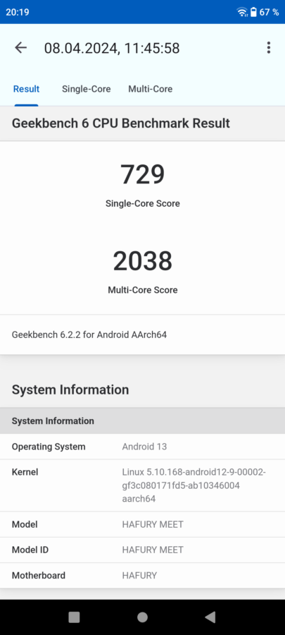 Screenshot hafury meet geekbench6