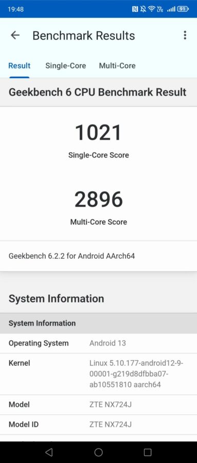 Test Nubia Flip Benchmark 2