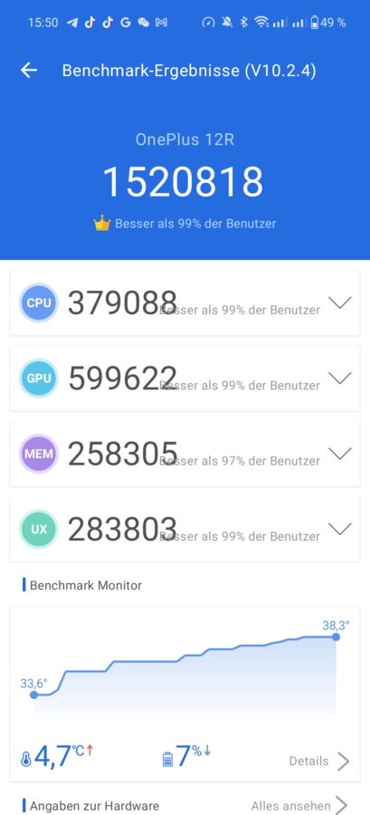 OnePLus 12R Leistungsmodus Benchmarks 3