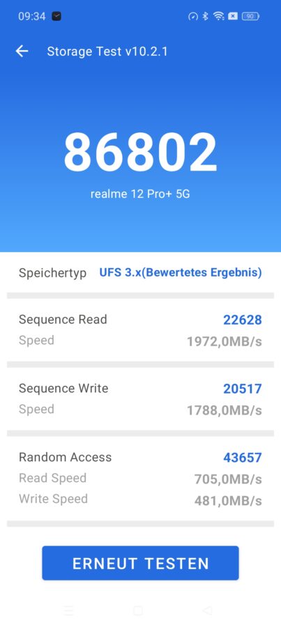 Realme 12 Pro Plus Benchmark storage