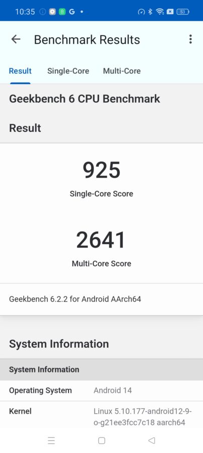 Realme 12 Pro Benchmark geekbench 6