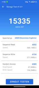 Test Realme C67 Speicher