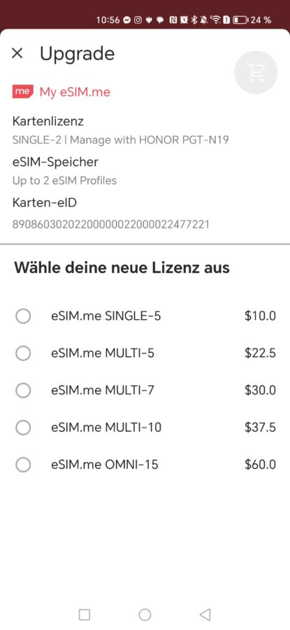 esim me Upgrade und Wechsel 2