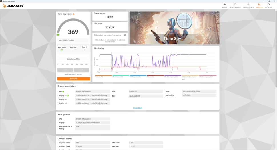 NBook Air 3DMark Timespy