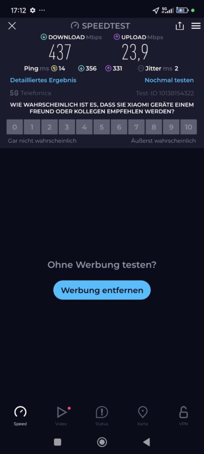 Poco f6 connectivity speedtest 5g