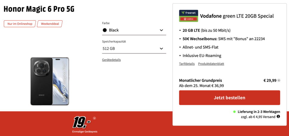 honor magic 6 pro mediamarkt weekend deal