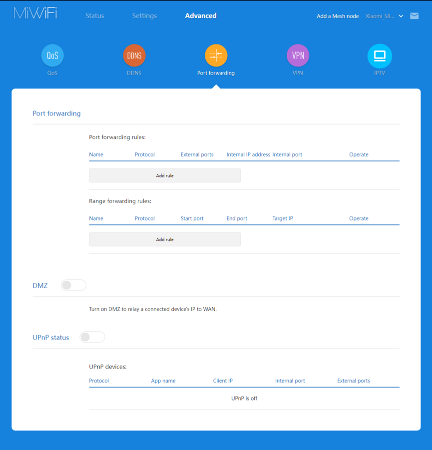 Xiaomi Mesh System AX3000 Port forwarding e1717147513302