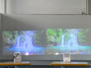 Wanbo T2 Max New vs Xiaomi Mi Smart Projector 2 Tageslicht 12