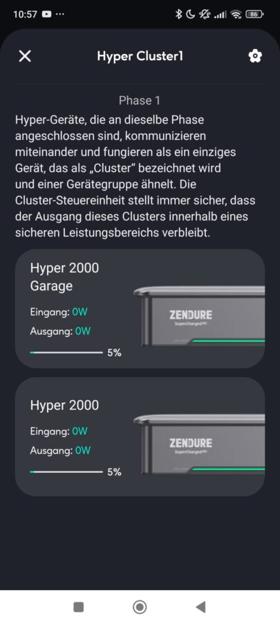 Zendure Hyper 2000 Cluster App 2