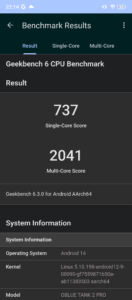 8849 Tank 2 Pro Leistung Geekbench 2