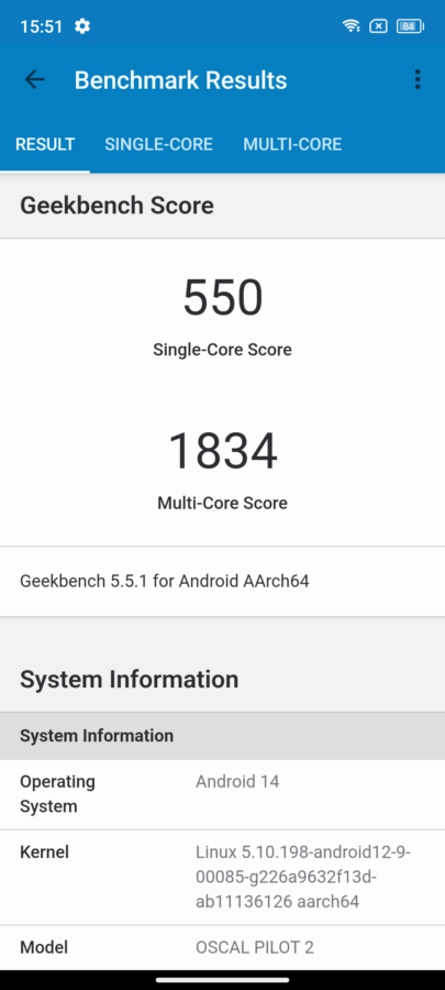 Blackview Oscal Pilot 2 Benchmarks 4