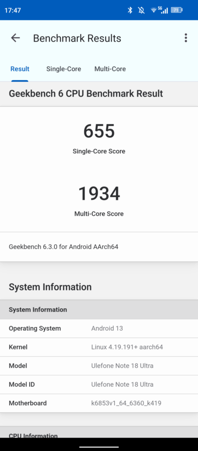 Ulefone Note 18 Ultra Test Bench 10